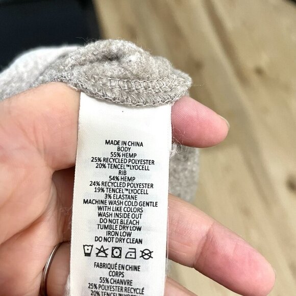 prAna Hemp Blend Fleece Lined Pullover Sweatshirt Sweater Oatmeal Gray size 2X - Picture 7 of 7